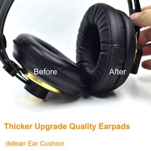 K240 Ear Pads defean Replacement Ear Cushion Earpads Pillow Cover Compatible with AKG K240 K550 K551 K553 K241 K241 K272 Headset,Softer Leather,High-Density Noise Cancelling Foam, Added Thickness