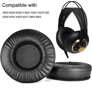 K240 Ear Pads defean Replacement Ear Cushion Earpads Pillow Cover Compatible with AKG K240 K550 K551 K553 K241 K241 K272 Headset,Softer Leather,High-Density Noise Cancelling Foam, Added Thickness