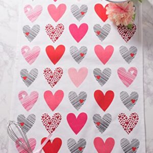 DII Valentine's Day Collection Kitchen, Dishtowel Set, 18X28", Hearts Collage, 2 Piece
