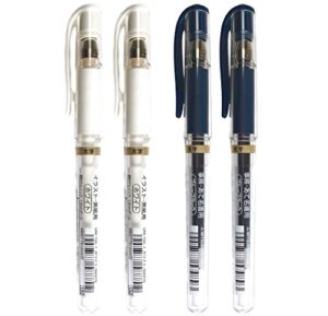 uni-ball um-153 signo gel ink ballpoint pen value set, white & blue black, bold 1.0 mm, 2 pens each - total 4 pack (japan import)