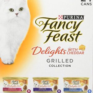 Purina Fancy Feast Delights with Cheddar Grilled Gourmet Wet Cat Food - (24) 3 oz. Cans (Cheddar Grilled Varieties 1 Pack of 24)