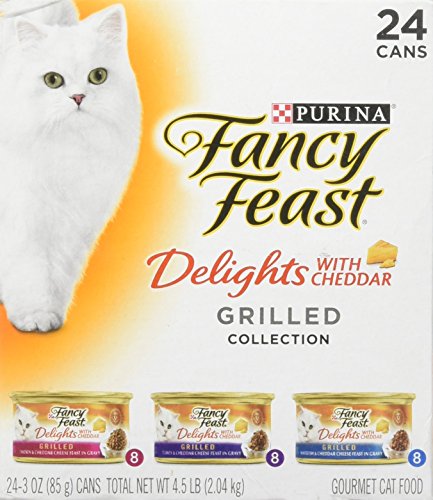 Purina Fancy Feast Delights with Cheddar Grilled Gourmet Wet Cat Food - (24) 3 oz. Cans (Cheddar Grilled Varieties 1 Pack of 24)