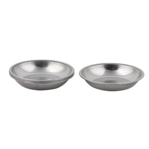 uxcell stainless steel household round shaped sauce soy dish bowl 8cm dia 4 pcs