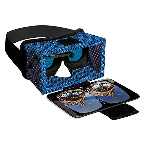 Smart Theater Virtual Reality Deluxe Cardboard Headset - Blue + 100's Free Apps