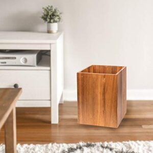 Creative Home 63070 Solid Acacia Wood Square Waste Basket Recycle Bin, Trash Can, Natural Finish