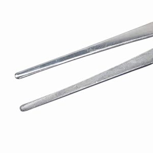 BinaryABC Stainless Steel Straight and Curved Nippers Tweezers Feeding Tongs for Reptile Snakes Lizards Spider,2pcs(Silver)