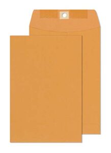clasp envelopes – 6x9 inch brown kraft catalog envelopes - 30 pack - with clasp closure & gummed seal – 28lb heavyweight paper envelopes for home, office, business, legal or school.