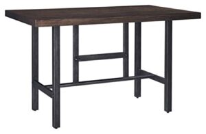 signature design by ashley kavara modern industrial counter height dining room table, medium brown