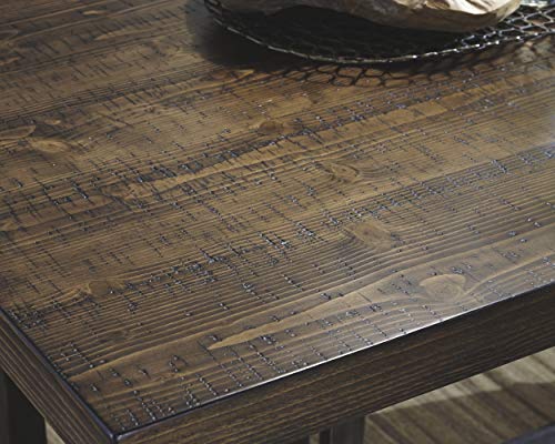 Signature Design by Ashley Kavara Modern Industrial Counter Height Dining Room Table, Medium Brown