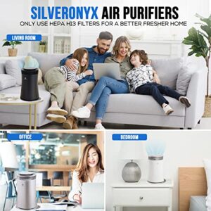 HEPA Air Purifiers for Home, Large Room Air Cleaner, Air Purifier for Bedroom, H13 True HEPA Filter Removes Odor, Pets Dander, Dust, Smoke, Pollen, For Office & Living Room - SilverOnyx 5-Speed Black