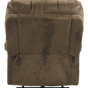 Signature Design by Ashley Ernestine Upholstered Power Lift Adjustable Oversized Recliner, Brown