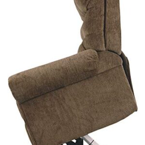 Signature Design by Ashley Ernestine Upholstered Power Lift Adjustable Oversized Recliner, Brown