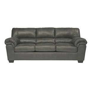 signature design by ashley bladen faux leather upholstered sofa, gray