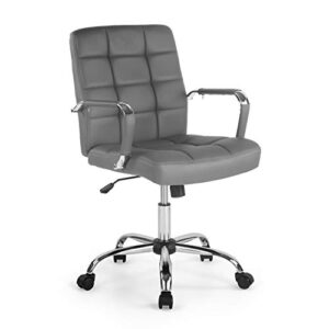 edgemod manchester office chair in vegan leather, grey