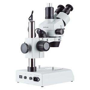 AmScope LED Trinocular Zoom Stereo Microscope 3.5X-180X and 18MP USB3 Camera