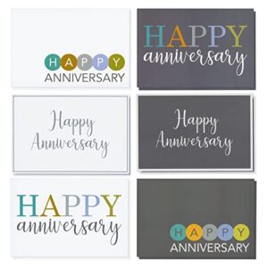 juvale 36 pack happy anniversary cards with envelopes for work, wedding, employees, 6 designs (blank inside, 4x6 in)