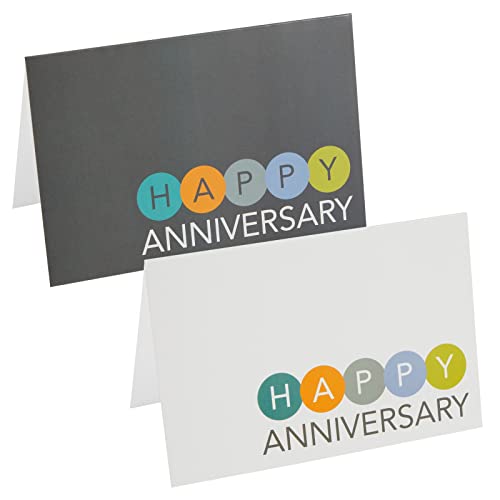 Juvale 36 Pack Happy Anniversary Cards with Envelopes for Work, Wedding, Employees, 6 Designs (Blank Inside, 4x6 In)