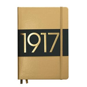 leuchtturm1917 metallic special edition - medium a5 dotted hardcover notebook (gold) - 251 numbered pages