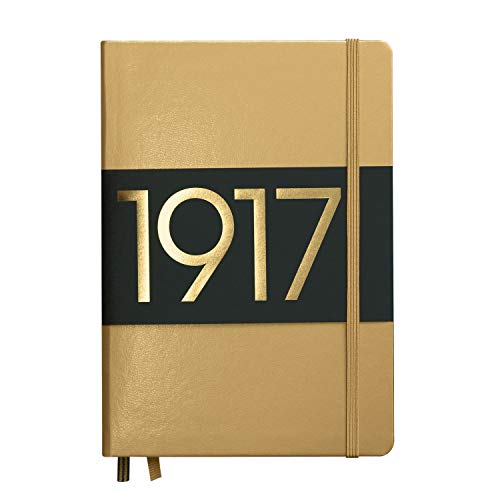 LEUCHTTURM1917 Metallic Special Edition - Medium A5 Dotted Hardcover Notebook (Gold) - 251 Numbered Pages