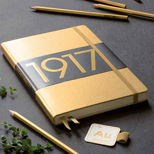 LEUCHTTURM1917 Metallic Special Edition - Medium A5 Dotted Hardcover Notebook (Gold) - 251 Numbered Pages