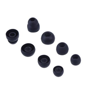 EBOOT Replacement Earbuds Silicone Eartips Earpads Compatibe with Skullcandy Earphones, Black and Clear, 8 Pairs