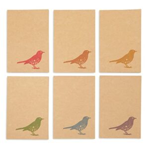 36 pack bird note cards with envelopes, blank all occasion thank you cards, rustic-style (kraft paper, 4 x 6 in)