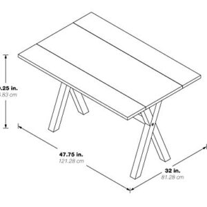 OSP Home Furnishings McKayla Solid Wood and Veneer Flip Top Table, Distressed Brown Finish