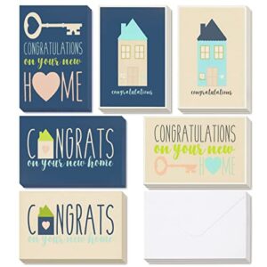 36 pack congratulations on your new home greeting cards with envelopes assortment set for house warming (6 designs, 4x6 in)