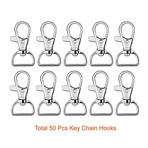 Paxcoo 100 Pcs Key Chain Hooks with Key Rings (Large Size)