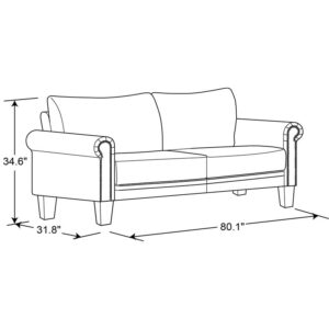 LifeStyle Solutions Arlington Sofa, Charcoal Grey