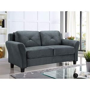 LifeStyle Solutions Harrington Loveseat, Dark Grey