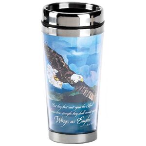 dicksons flying wings as eagles 16 oz. stainless steel insulated travel mug with lid