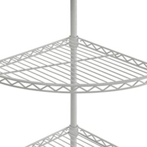 Muscle Rack WSCR141447 5-Shelf Steel Wire Corner Shelving Unit, 14" Width, 47" Height, 14" Depth , White