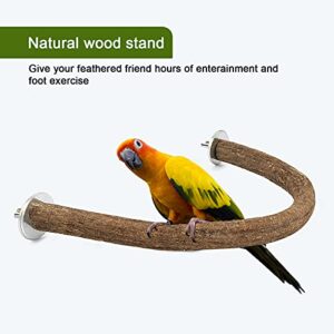 RYPET Parrot Bird Natural Wood Stand Perch Swing, U Shape