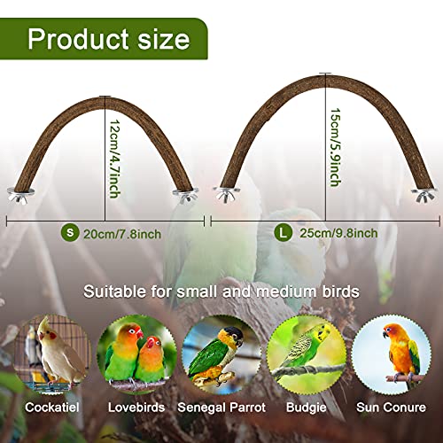 RYPET Parrot Bird Natural Wood Stand Perch Swing, U Shape