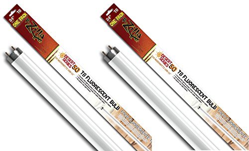 (2 Pack) Zilla 24-Inch Desert 50 UVB T8 Fluorescent Bulb, 17-Watt Each