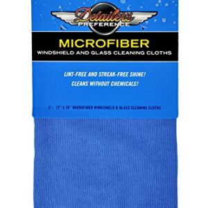 Detailer's Preference Windshield and Glass Cleaning Towel, 12 X 16in (2 Pack) Blue