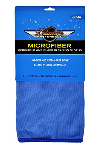 Detailer's Preference Windshield and Glass Cleaning Towel, 12 X 16in (2 Pack) Blue