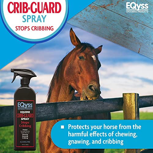 EQyss Crib Guard Equine Spray 32oz - Guaranteed to Stop Your Horse from Chewing and Cribbing