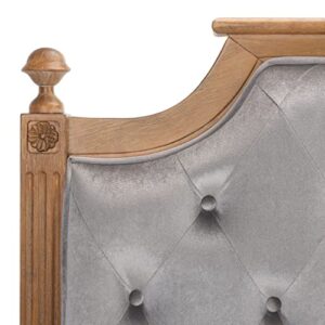 Safavieh Home Collection Tufted Velvet Rustic Oak and Grey Headboard (Queen)