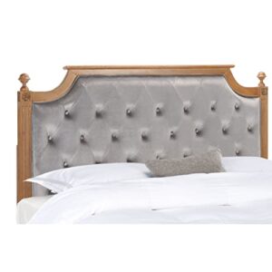 Safavieh Home Collection Tufted Velvet Rustic Oak and Grey Headboard (Queen)