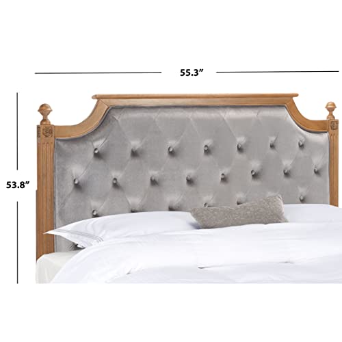 Safavieh Home Collection Tufted Velvet Rustic Oak and Grey Headboard (Queen)