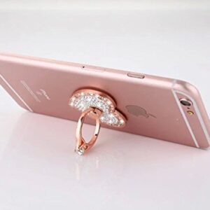 Universal Phone Ring Bracket Holder,UCLL Love Heart Diamond Shape Finger Grip Stand Holder Ring Car Mount Phone Ring Grip Smartphone Ring Stent Tablet Rose Gold