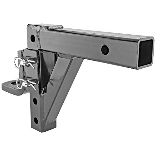 10" Adjustable Ball Mount Raise Drop Hitch Fits 2" Receiver 8 Position 5000lb GWT