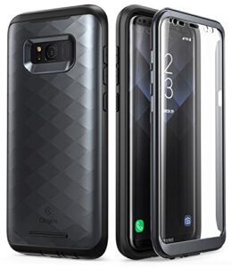 clayco galaxy s8+ plus case, [hera series] full-body rugged case with built-in screen protector for samsung galaxy s8+ plus (2017 release) (black)