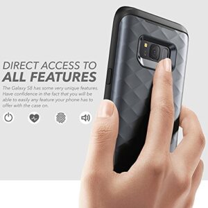 Clayco Galaxy S8+ Plus Case, [Hera Series] Full-Body Rugged Case with Built-in Screen Protector for Samsung Galaxy S8+ Plus (2017 Release) (Black)