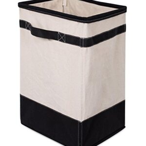 BIRDROCK HOME Canvas Hamper - Single Laundry Basket with Handles - Foldable Hamper - Easily Transport Laundry