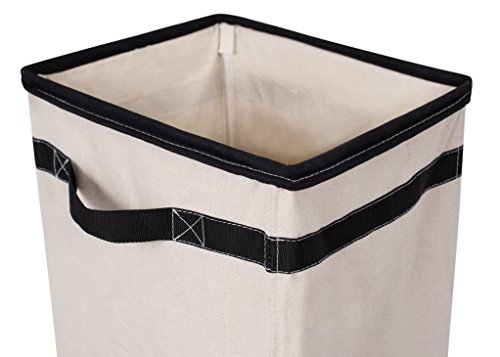 BIRDROCK HOME Canvas Hamper - Single Laundry Basket with Handles - Foldable Hamper - Easily Transport Laundry