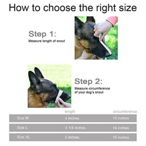 BRONZEDOG Wire Dog Muzzle German Shepherd for Medium Large Dogs Adjustable Durable Metal Basket for Biting Chewing Barking (M)