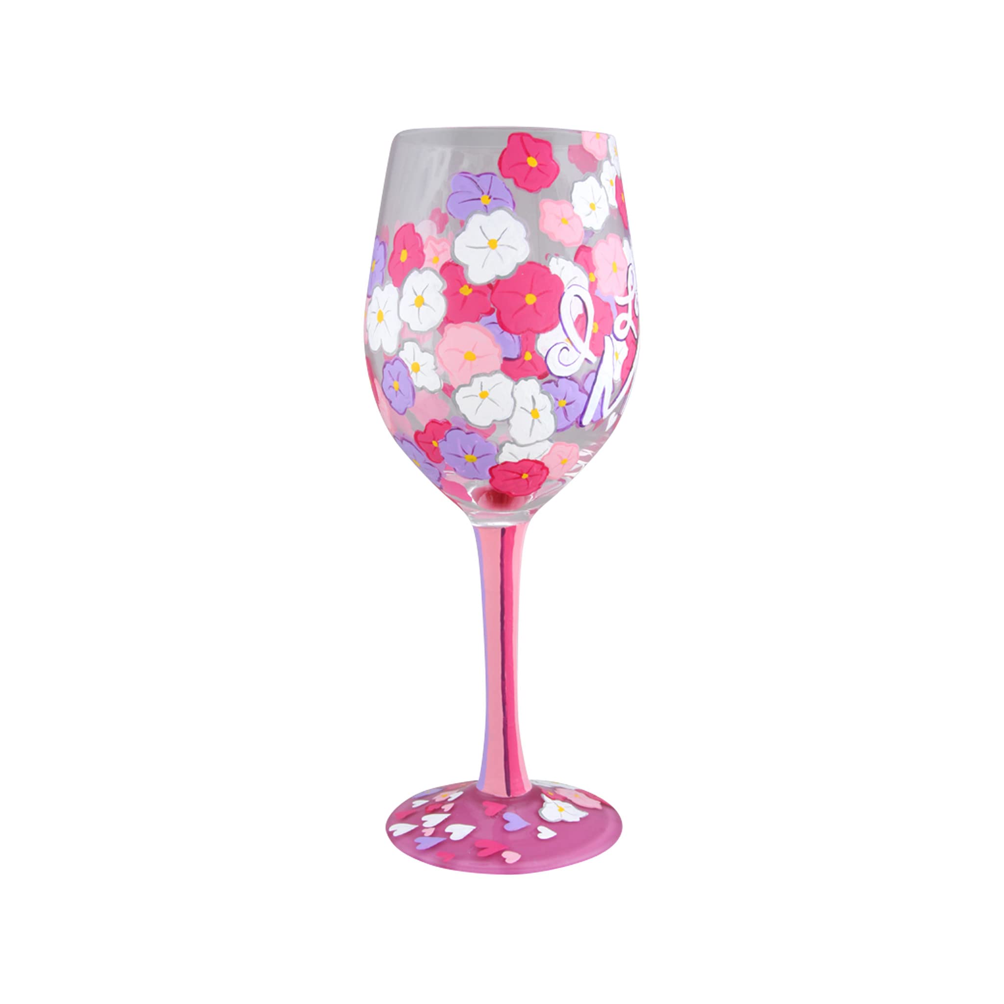 Enesco Wine Glass I Love You Mom, STD, Multicolor